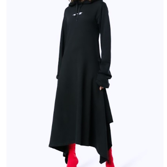 Authentic Vetements 2018 Black Oversized Hoodie Wrap Dress Size S - Picture 2 of 12